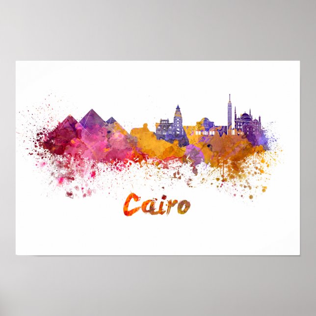 Affiches Aquarelle du Caire (Devant)