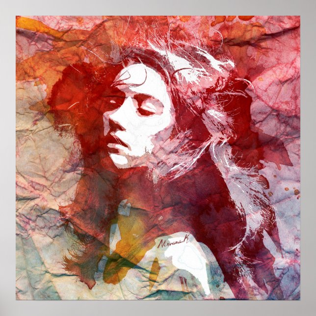 Affiches Aquarelle fille - Oser aimer (Devant)