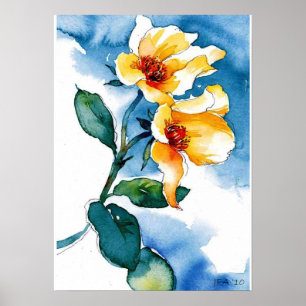 Affiches Aquarelle florale