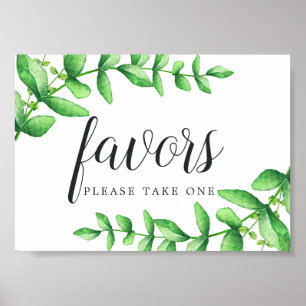 Affiches Aquarelle Foliage Mariage Favoriser Signal