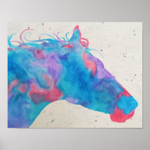 Aquarelle Horse Silhouette