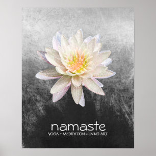 Affiches Aquarelle Lotus Fleur Namaste Méditation Yoga