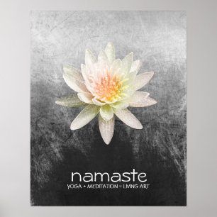 Affiches Aquarelle Lotus Fleur Namaste Méditation Yoga