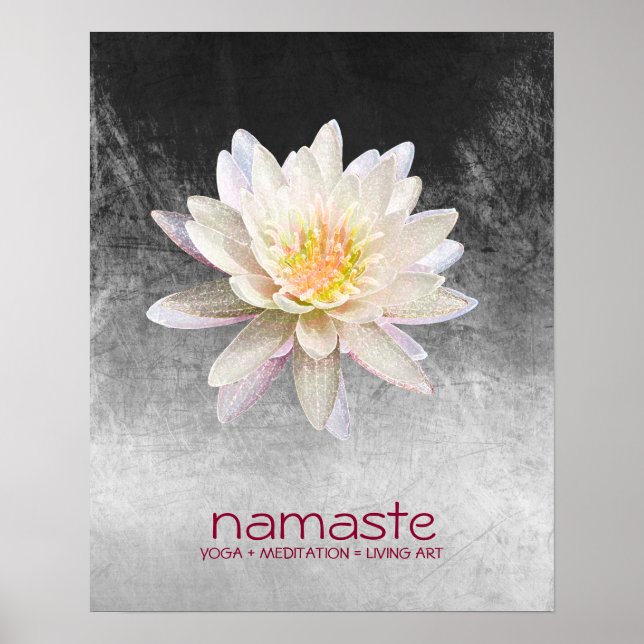 Affiches Aquarelle Lotus Fleur Namaste Méditation Yoga (Devant)