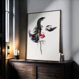 Affiches Aquarelle maquillage visage marque artiste