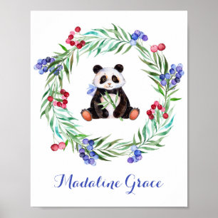 Affiches Aquarelle Panda Nursery Art