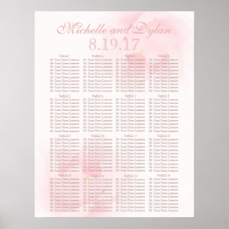 Affiches Aquarelle Peony rose clair Mariage