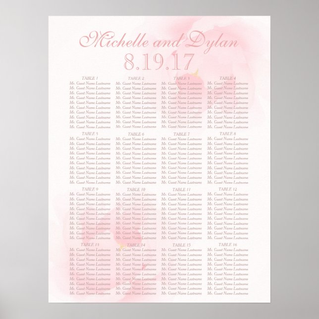 Affiches Aquarelle Peony rose clair Mariage (Devant)