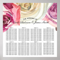 Aquarelle Roses Roses et Blanc Élégant Marque-Plac
