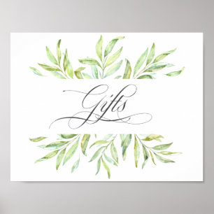 Affiches Aquarelle Verdure Mariage Cadeaux Signal