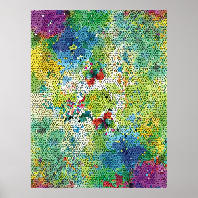 Affiches aquarelles colorées cool effets de vitraux (Devant)