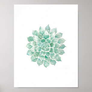 Affiches Aquarelles vivantes : bleu-vert