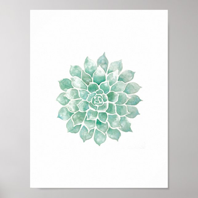 Affiches Aquarelles vivantes : bleu-vert (Devant)