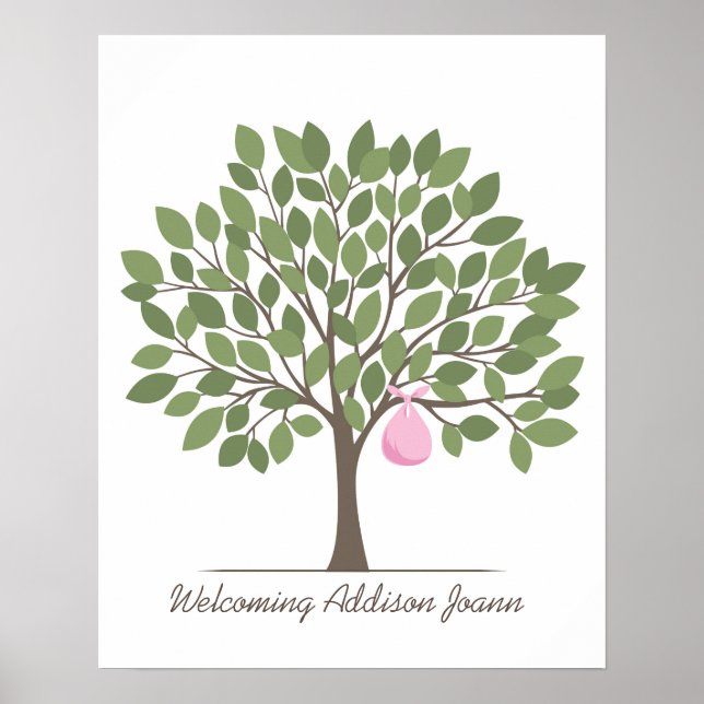 Affiches Arbre à signatures bébé - Grand (Devant)