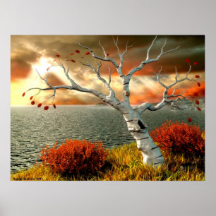 Affiches Arbre au bord de l'océan