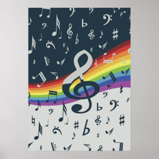 Affiches Arbre Clé Vague Couleurs Arc-en-ciel