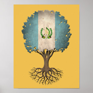 Affiches Arbre de drapeau de la vie guatémaltèque