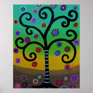 AFFICHES ARBRE DE LA PEINTURE DE LA VIE