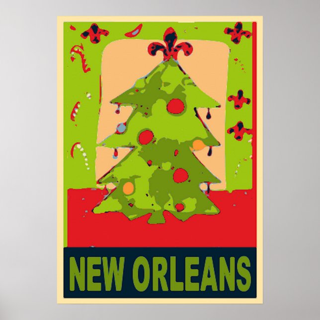 Affiches Arbre de Noël de la Nouvelle-Orléans (Devant)