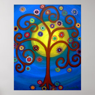 AFFICHES ARBRE DE PEINTURE DE VIE