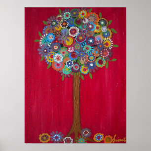 AFFICHES ARBRE DE PEINTURE DE VIE