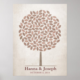 Affiches Arbre de signature mariage - Automne Rustique