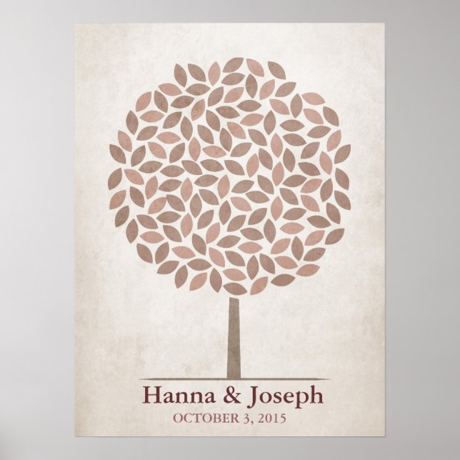 Affiches Arbre de signature mariage - Automne Rustique (Devant)