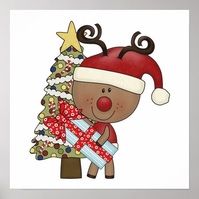 Affiches Arbre de vacances de renne de Rudy (Devant)