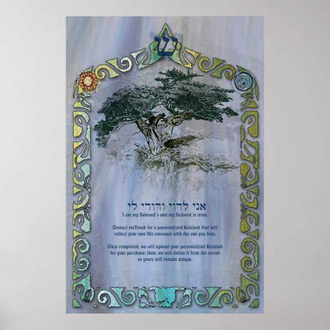 Affiches Arbre de vie Ketubah à Customiser (Devant)