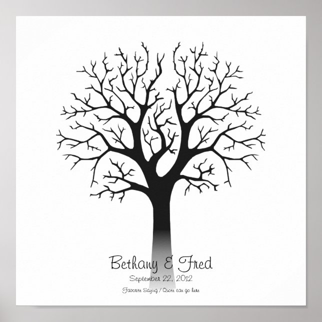 Affiches Arbre d'empreintes digitales 12"x12" (Devant)