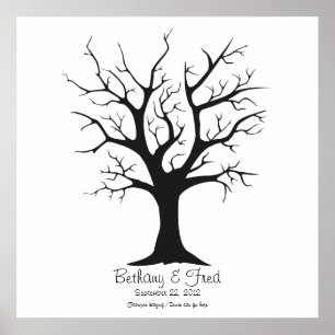 Affiches Arbre d'empreintes digitales C - 24"x24"