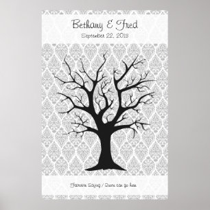 Affiches Arbre d'empreintes digitales C avec Damas - 40"x60