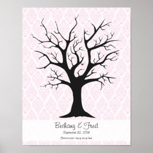 Affiches Arbre d'empreintes digitales C avec Damask Rose1 -