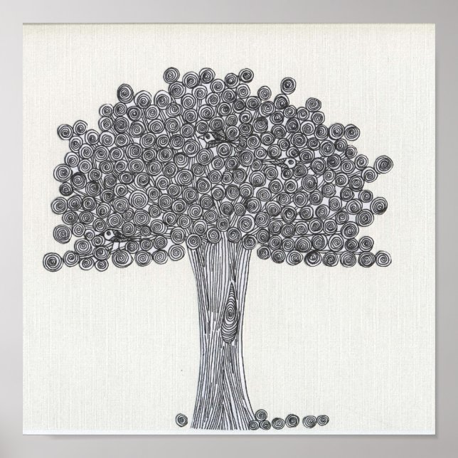 Affiches Arbre lunaire - Vous voyez des oiseaux ? (Devant)