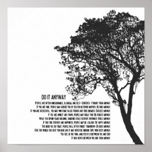 Affiches Arbre noir et blanc Fais-le quand même