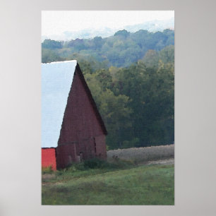 Affiches Arbres d'automne de la grange rouge