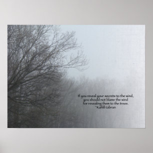 Affiches Arbres d'hiver dans le brouillard - Citation de Kh