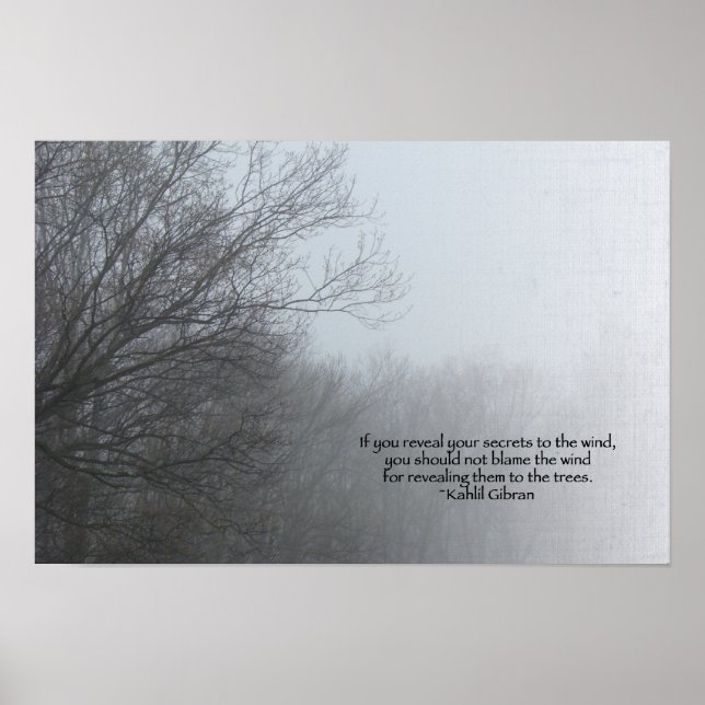 Affiches Arbres d'hiver dans le brouillard - Citation de Kh (Devant)