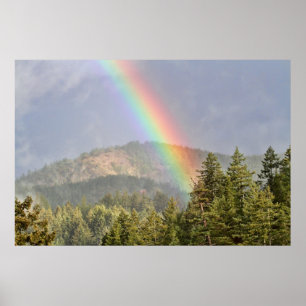 Affiches Arc en ciel au-dessus des montagnes