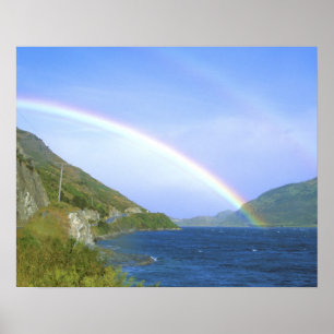 Affiches Arc en ciel au-dessus du lac Hawea, South Island, 