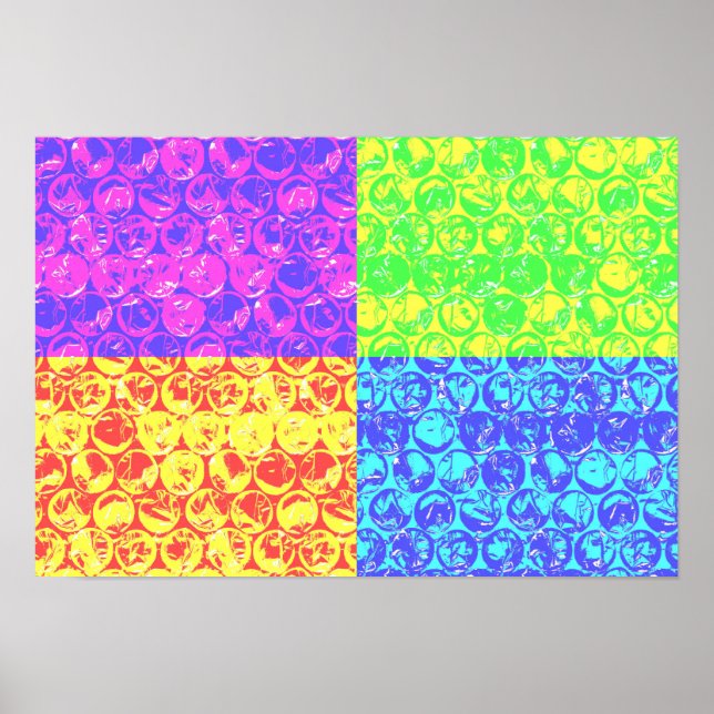 Affiches Arc en ciel bulle envelopper pop art (Devant)