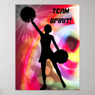 Affiches Arc-en-ciel clair avec Pom-pom girl
