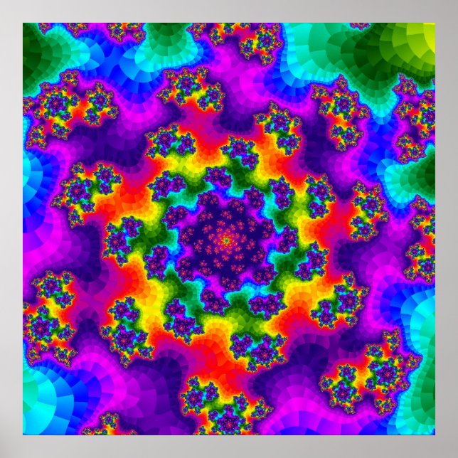 Affiches Arc-en-ciel fleuri (Devant)