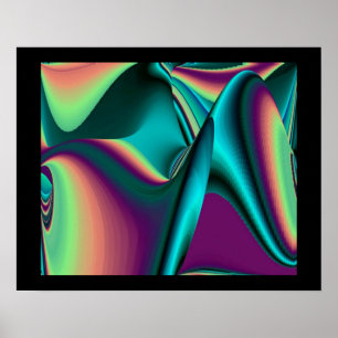 Affiches Arc-en-ciel métallique Abstrait futuriste