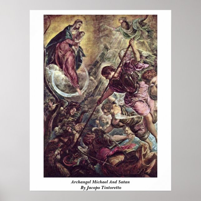 Affiches Archange Michael Et Satan Par Jacopo Tintoretto (Devant)