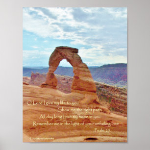 Affiches Arche Delicate, Arches Nat'l Park, Psaume 25