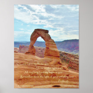 Affiches Arche Delicate, Arches Nat'l Park, Psaume 25
