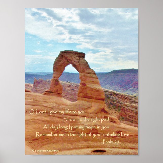 Affiches Arche Delicate, Arches Nat'l Park, Psaume 25 (Devant)