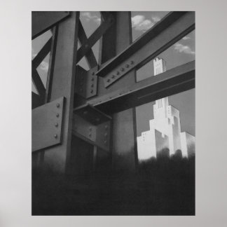 Affiches Architecture de gratte-ciel de construction en aci