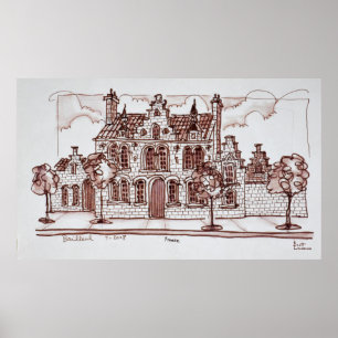 Affiches Architecture flamande   Bailleul, France